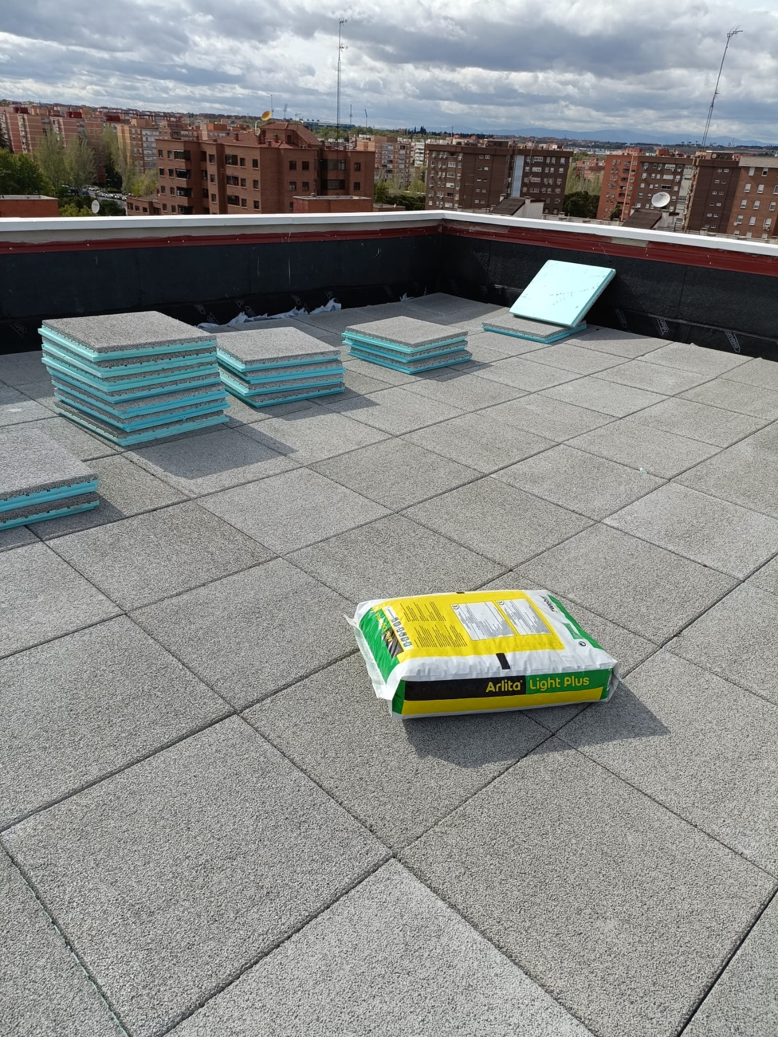 Instalación de baldosas filtrantes